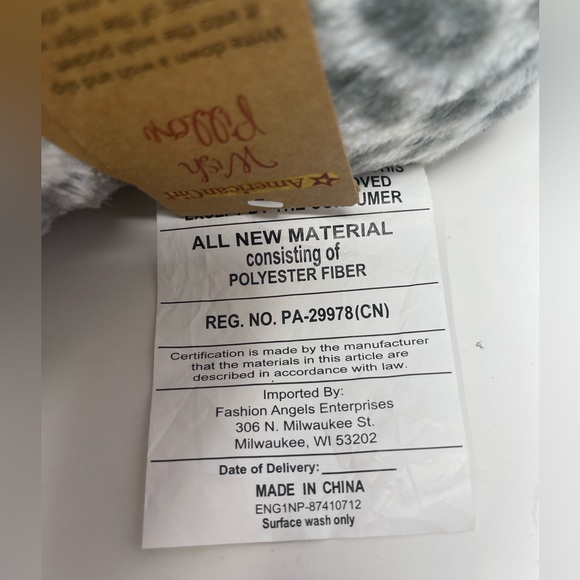 AMERICAN GIRL: Wish Pillow, Gray/White Animal Print Star. With tags, 2015 - Picture 5 of 9